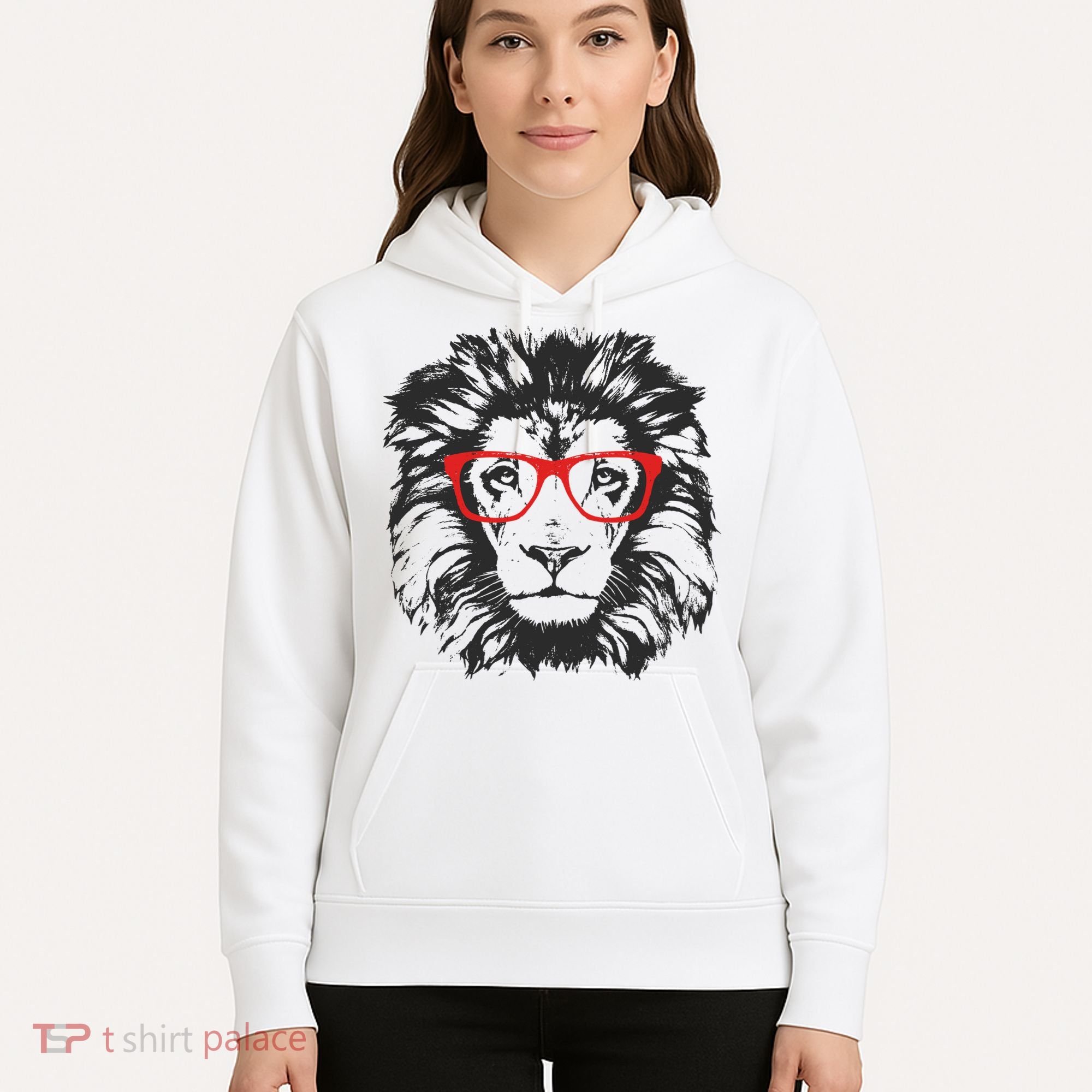 Portrait of Lion with glasses Hoodie
