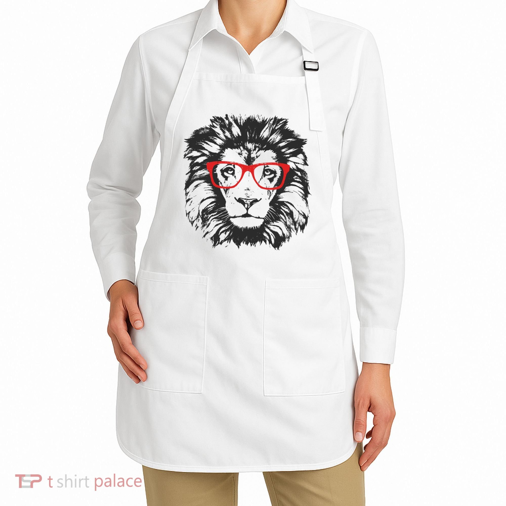Portrait of Lion with glasses Apron