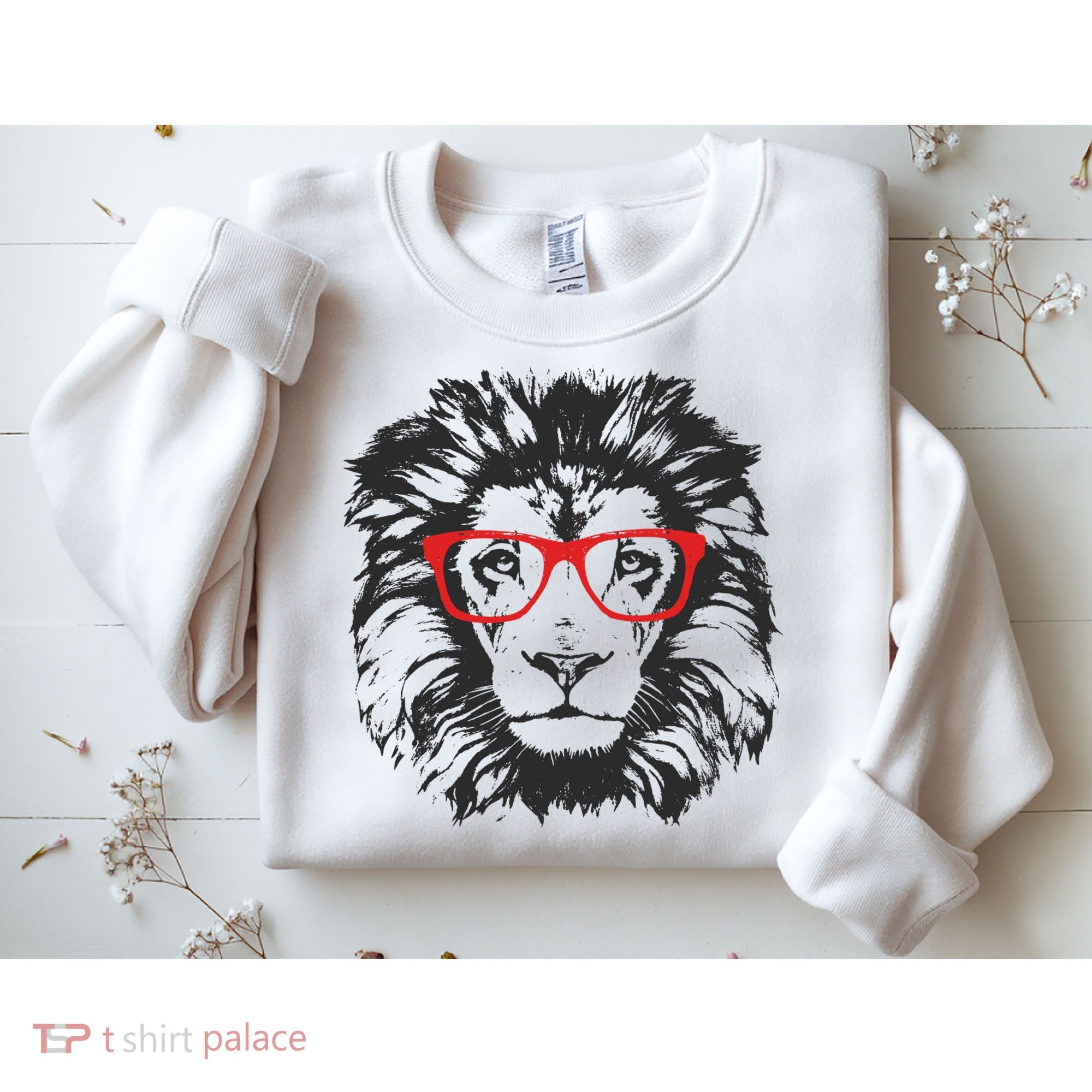 Portrait of Lion with glasses Sweatshirt
