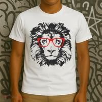 Portrait of Lion with glasses T-Shirt thumb 3
