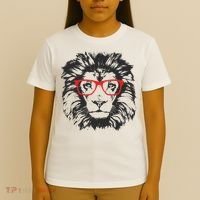 Portrait of Lion with glasses T-Shirt thumb 4