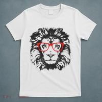 Portrait of Lion with glasses T-Shirt thumb 5