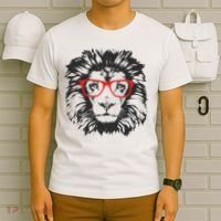 Portrait of Lion with glasses T-Shirt thumb 6