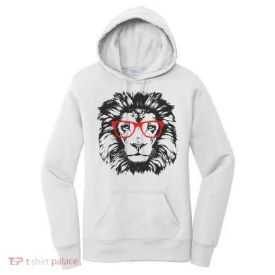 Portrait of Lion with glasses Women's Hoodie