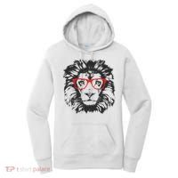 Portrait of Lion with glasses Women's Hoodie thumb 0