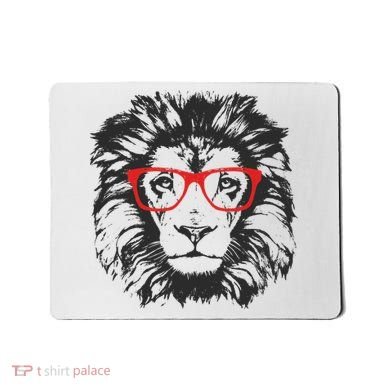 Portrait of Lion with glasses Mousepad