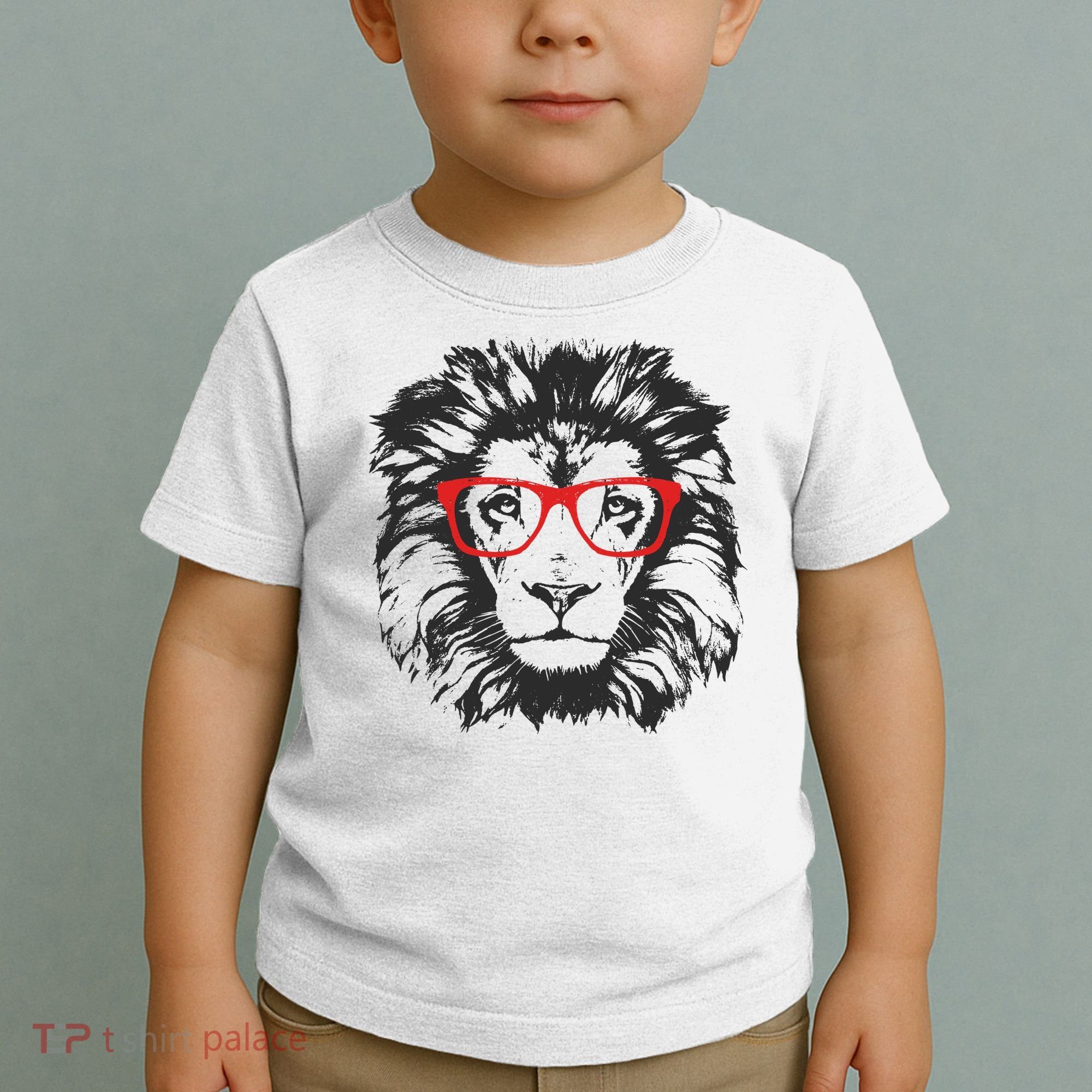 Portrait of Lion with glasses Toddler T-Shirt
