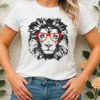 Portrait of Lion with glasses Women's T-Shirt thumb 2