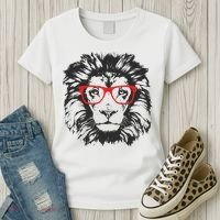 Portrait of Lion with glasses Women's T-Shirt thumb 3