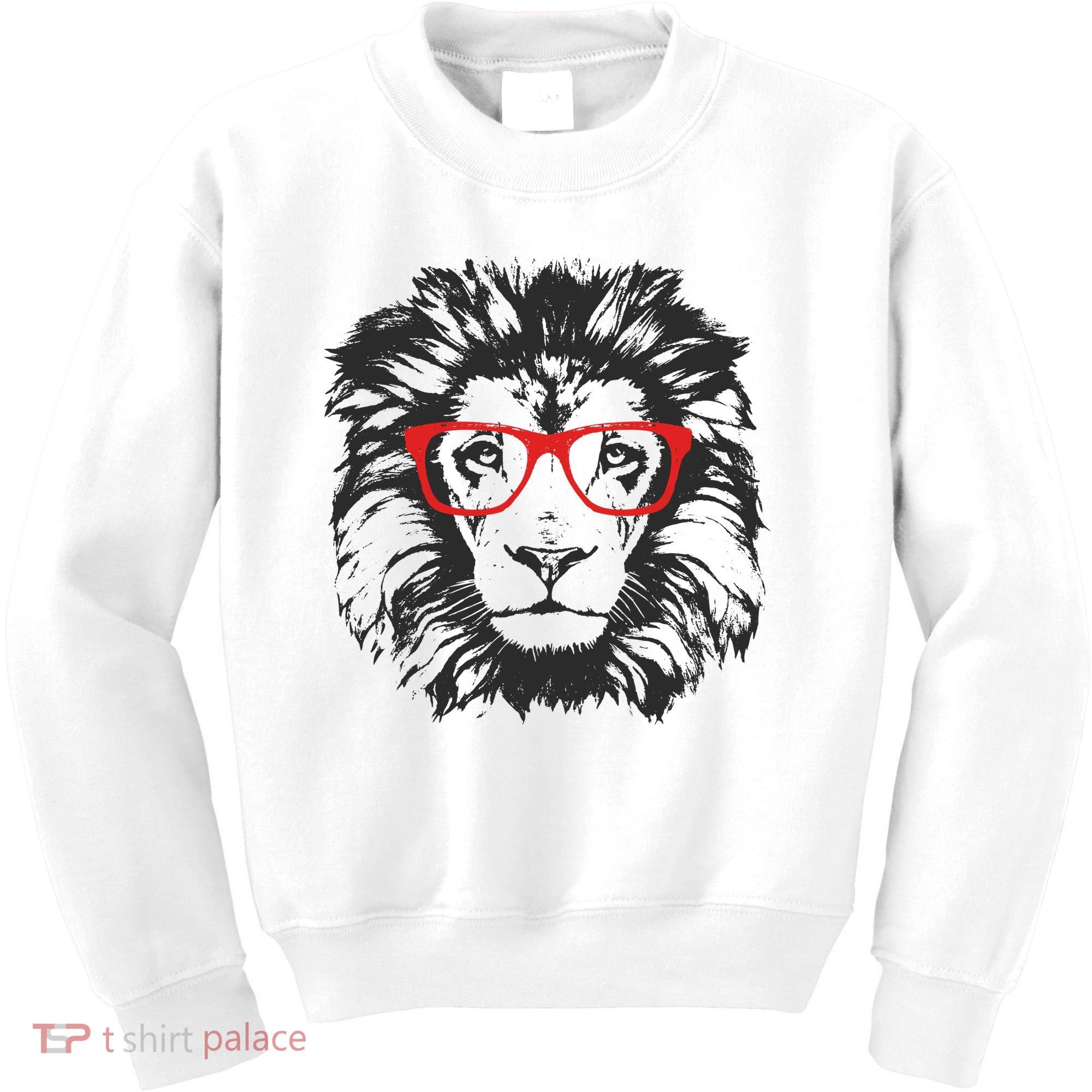 Portrait of Lion with glasses Kids Sweatshirt
