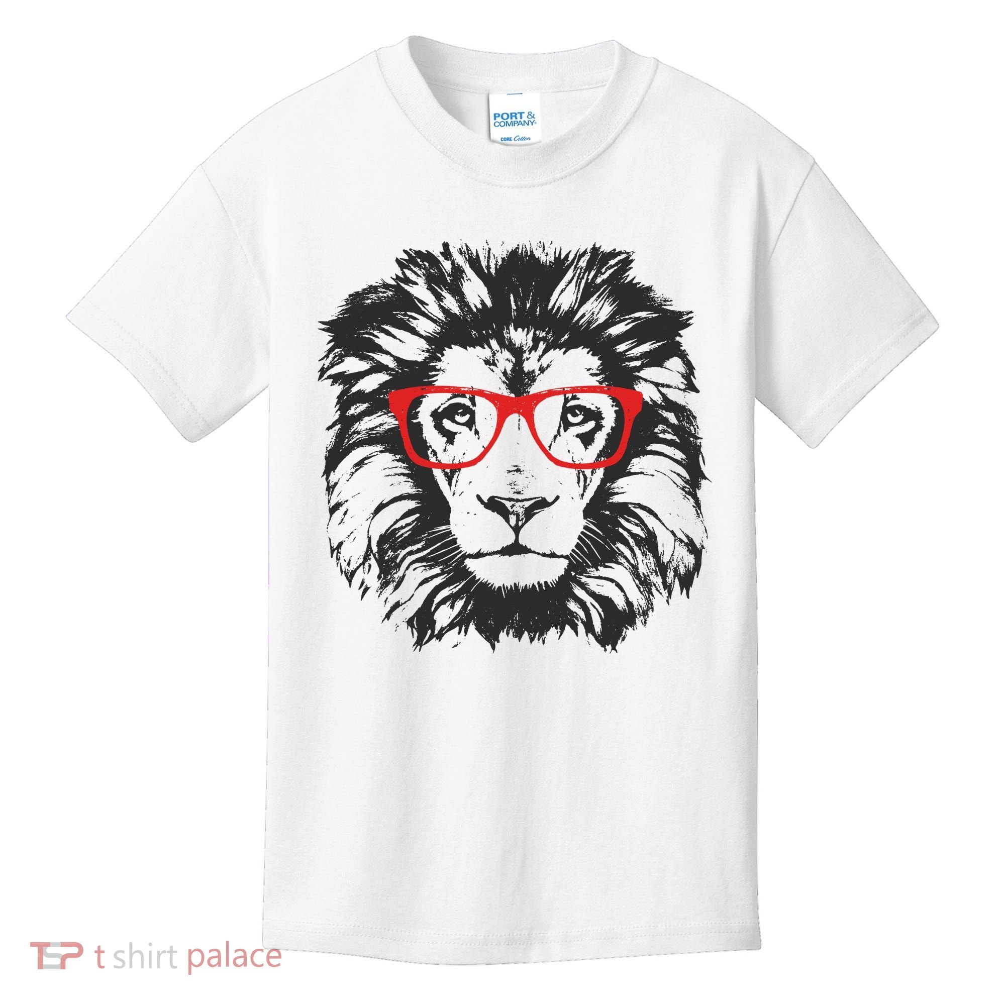 Portrait of Lion with glasses Kids T-Shirt