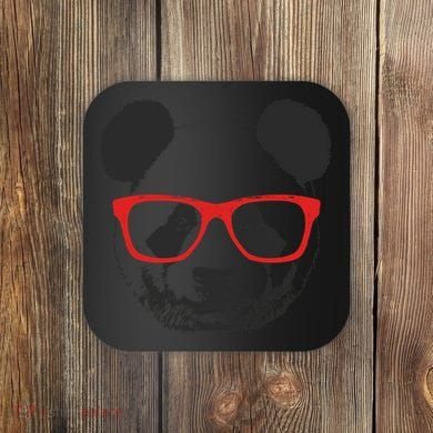 Portrait of Panda with glasses Coaster