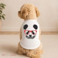 Portrait of Panda with glasses Doggie Tank thumb 2