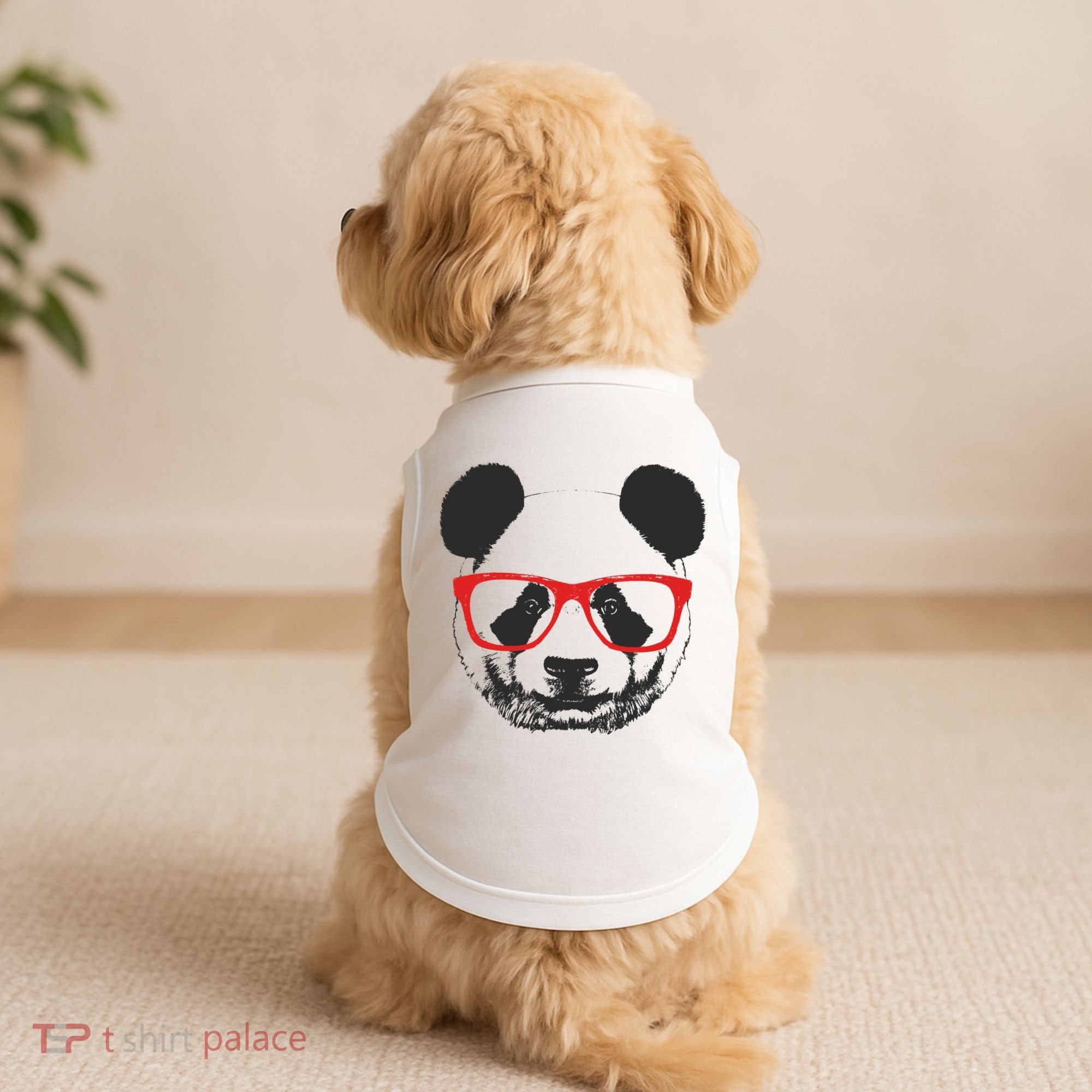 Portrait of Panda with glasses Doggie Tank