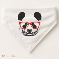 Portrait of Panda with glasses USA-Made Doggie Bandana thumb 0