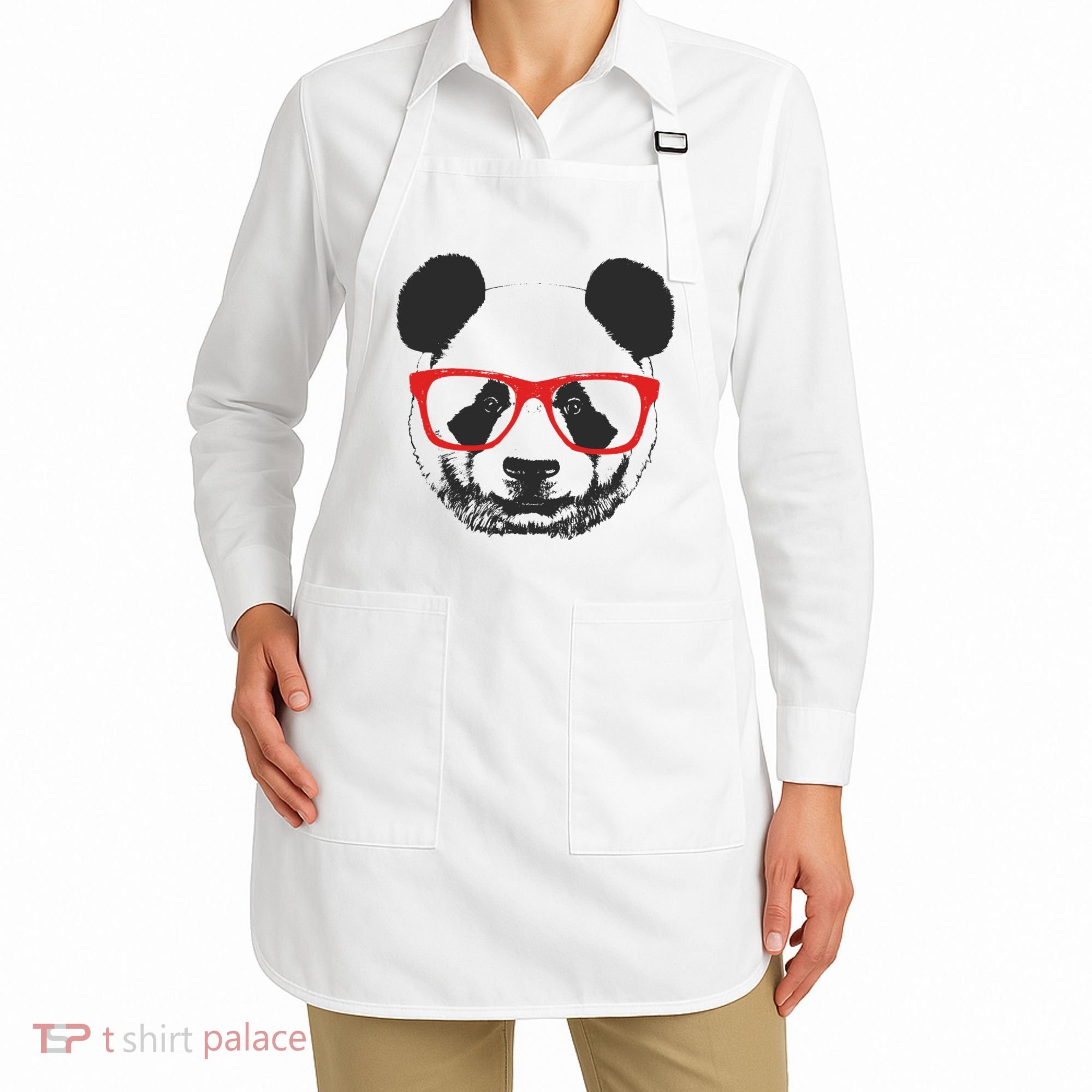 Portrait of Panda with glasses Apron