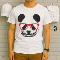 Portrait of Panda with glasses T-Shirt thumb 6