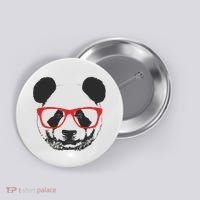 Portrait of Panda with glasses Button thumb 0