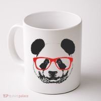 Portrait of Panda with glasses Coffee Mug thumb 0
