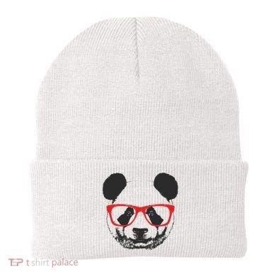 Portrait of Panda with glasses Beanie