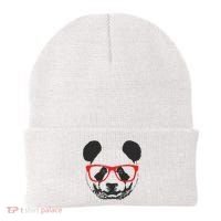 Portrait of Panda with glasses Beanie thumb 0