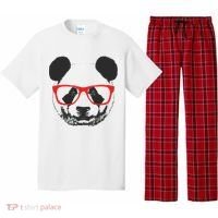 Portrait of Panda with glasses Pajama Set thumb 0