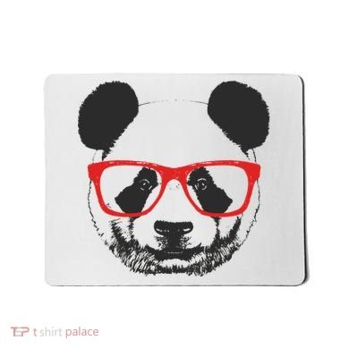 Portrait of Panda with glasses Mousepad