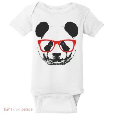 Portrait of Panda with glasses Baby Bodysuit