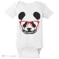 Portrait of Panda with glasses Baby Bodysuit thumb 0