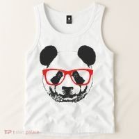Portrait of Panda with glasses Tank Top thumb 2