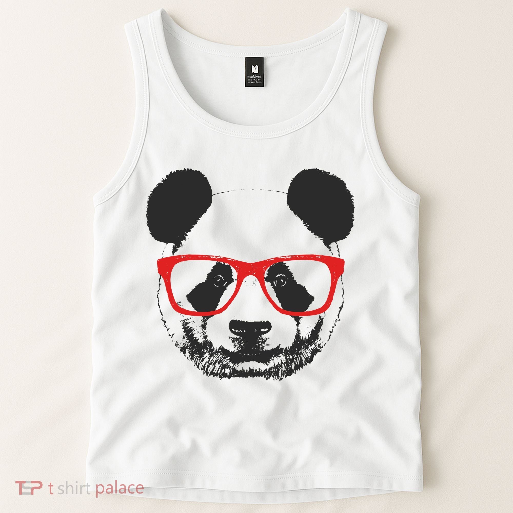 Portrait of Panda with glasses Tank Top