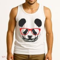 Portrait of Panda with glasses Tank Top thumb 3