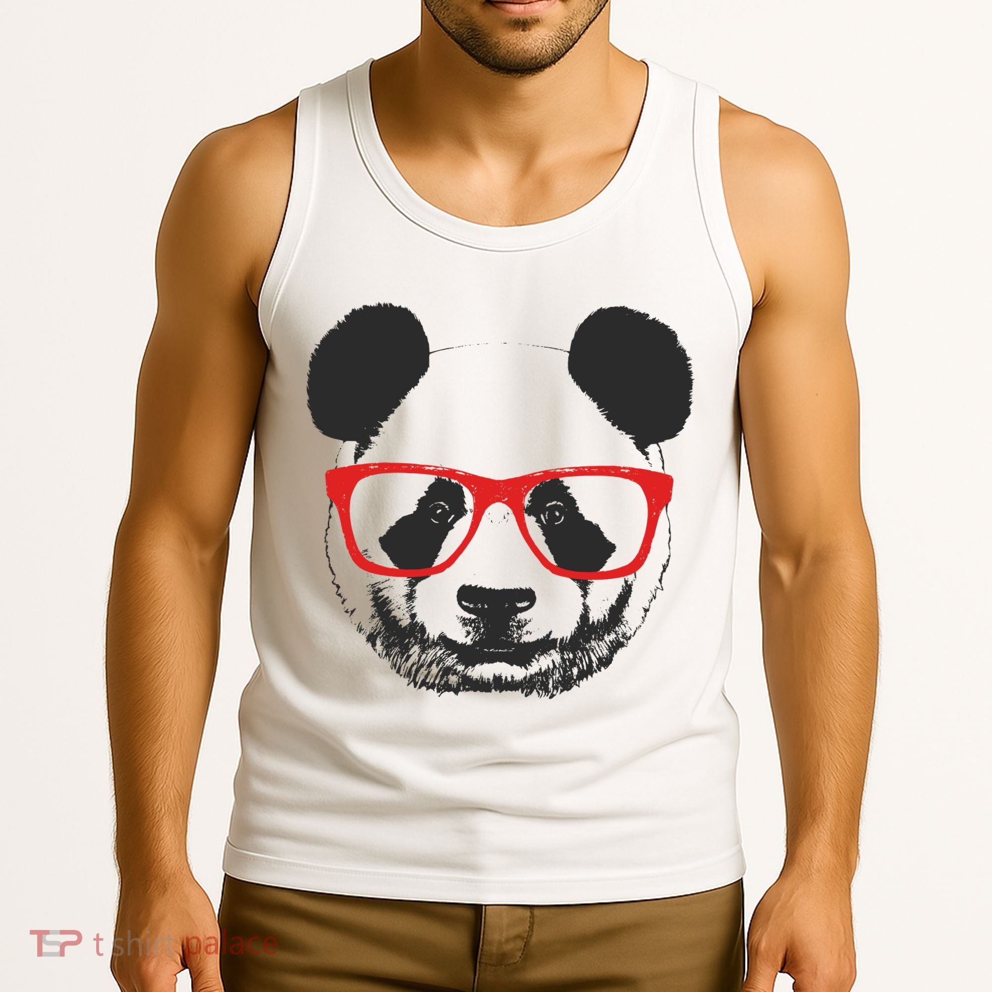 Portrait of Panda with glasses Tank Top