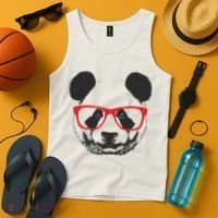 Portrait of Panda with glasses Tank Top thumb 4