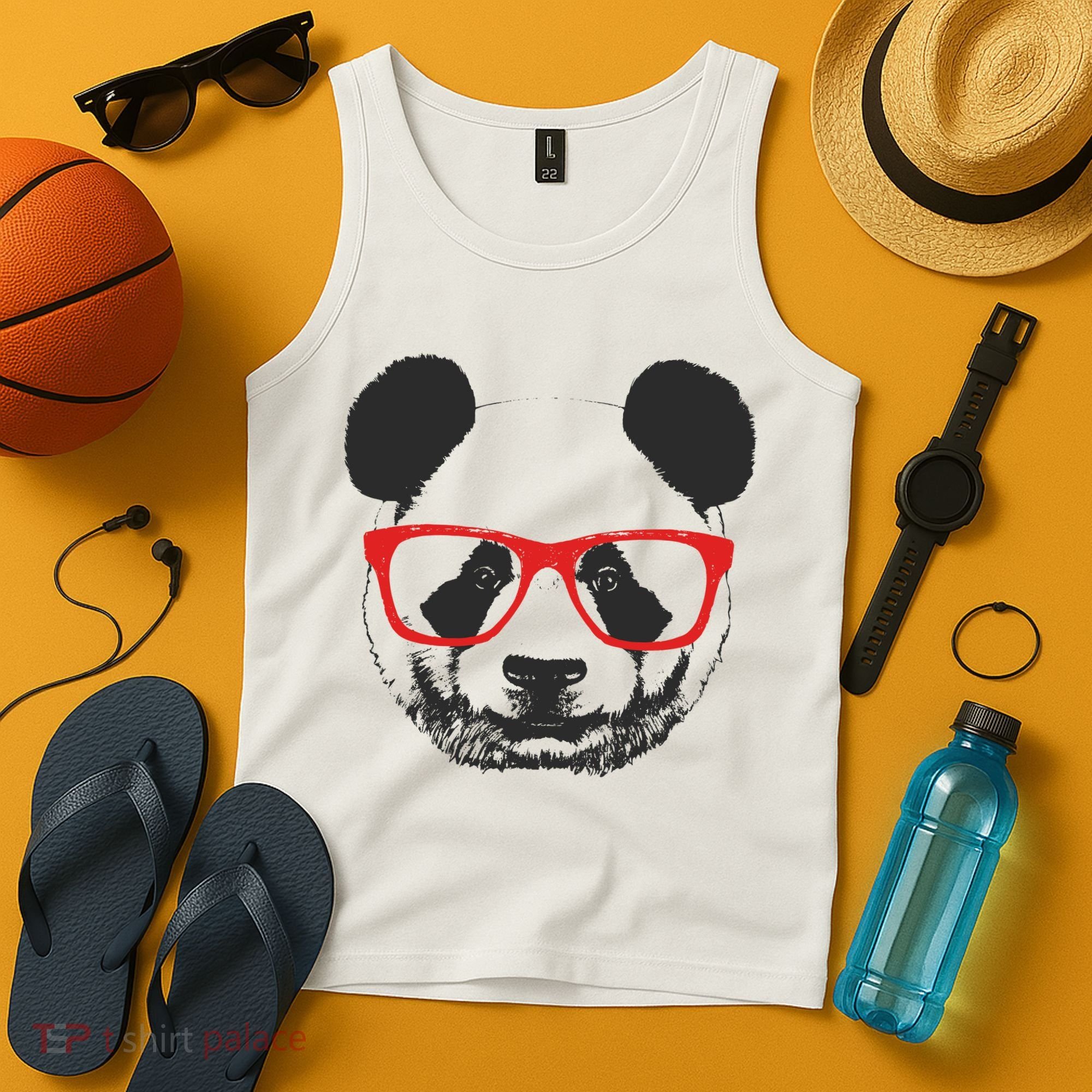 Portrait of Panda with glasses Tank Top