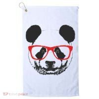 Portrait of Panda with glasses Golf Towel thumb 0
