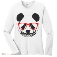 Portrait of Panda with glasses Women's Long Sleeve Shirt thumb 0
