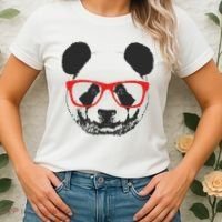 Portrait of Panda with glasses Women's T-Shirt thumb 2