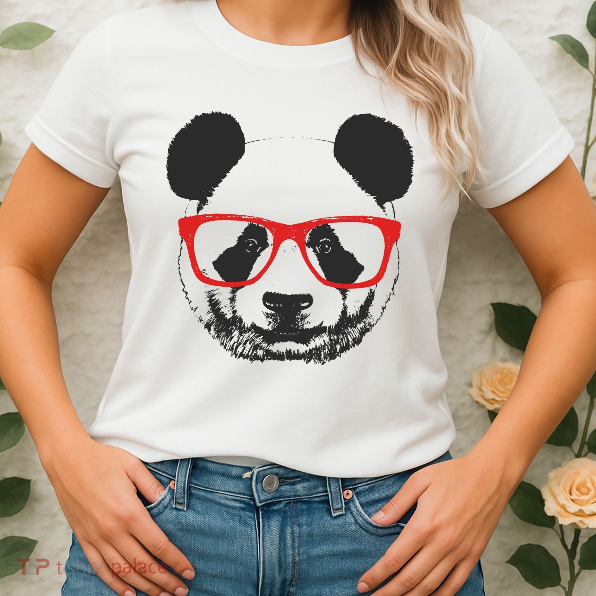 Portrait of Panda with glasses Women's T-Shirt