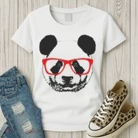 Portrait of Panda with glasses Women's T-Shirt thumb 3