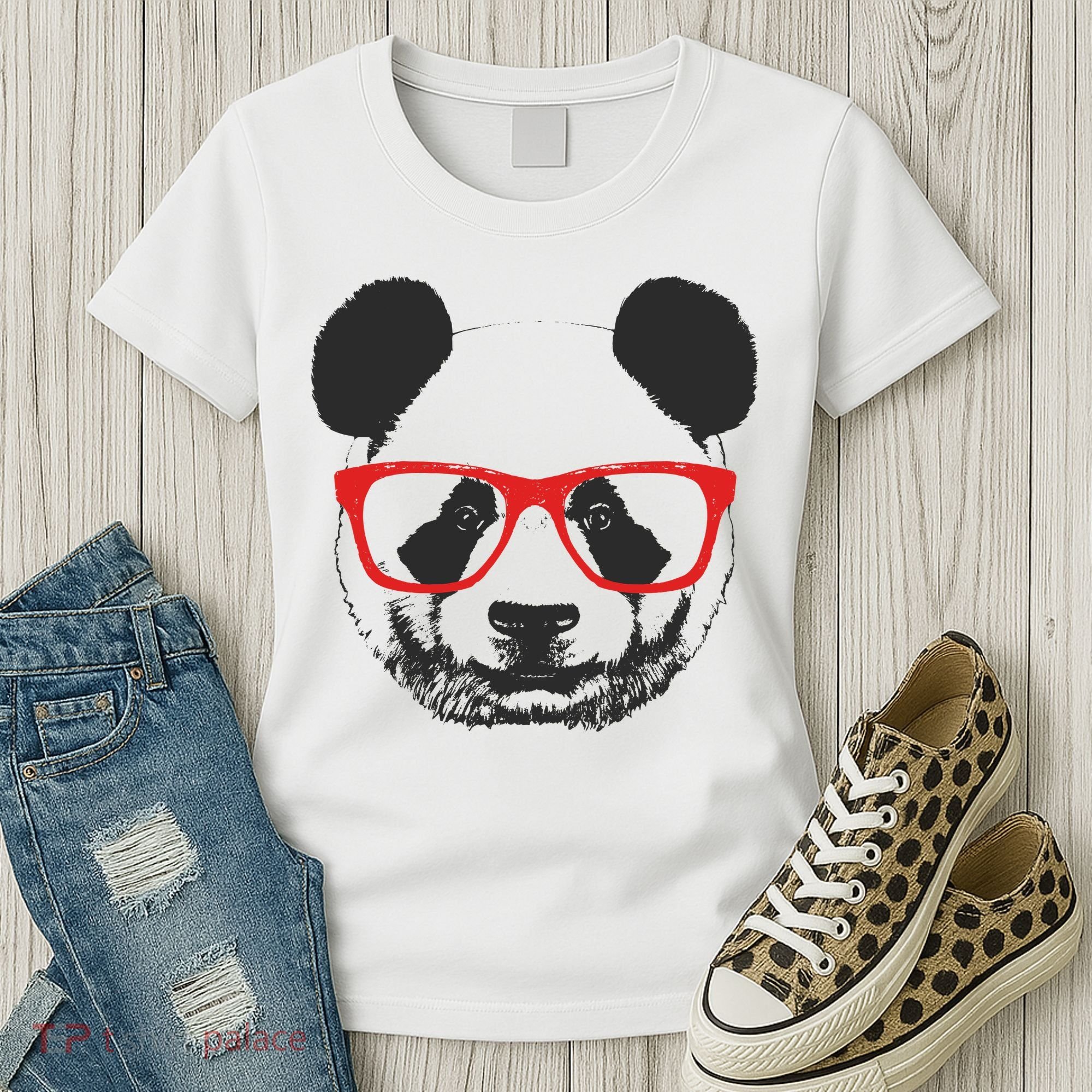 Portrait of Panda with glasses Women's T-Shirt