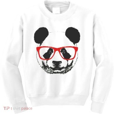 Portrait of Panda with glasses Kids Sweatshirt