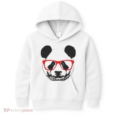 Portrait of Panda with glasses Kids Hoodie