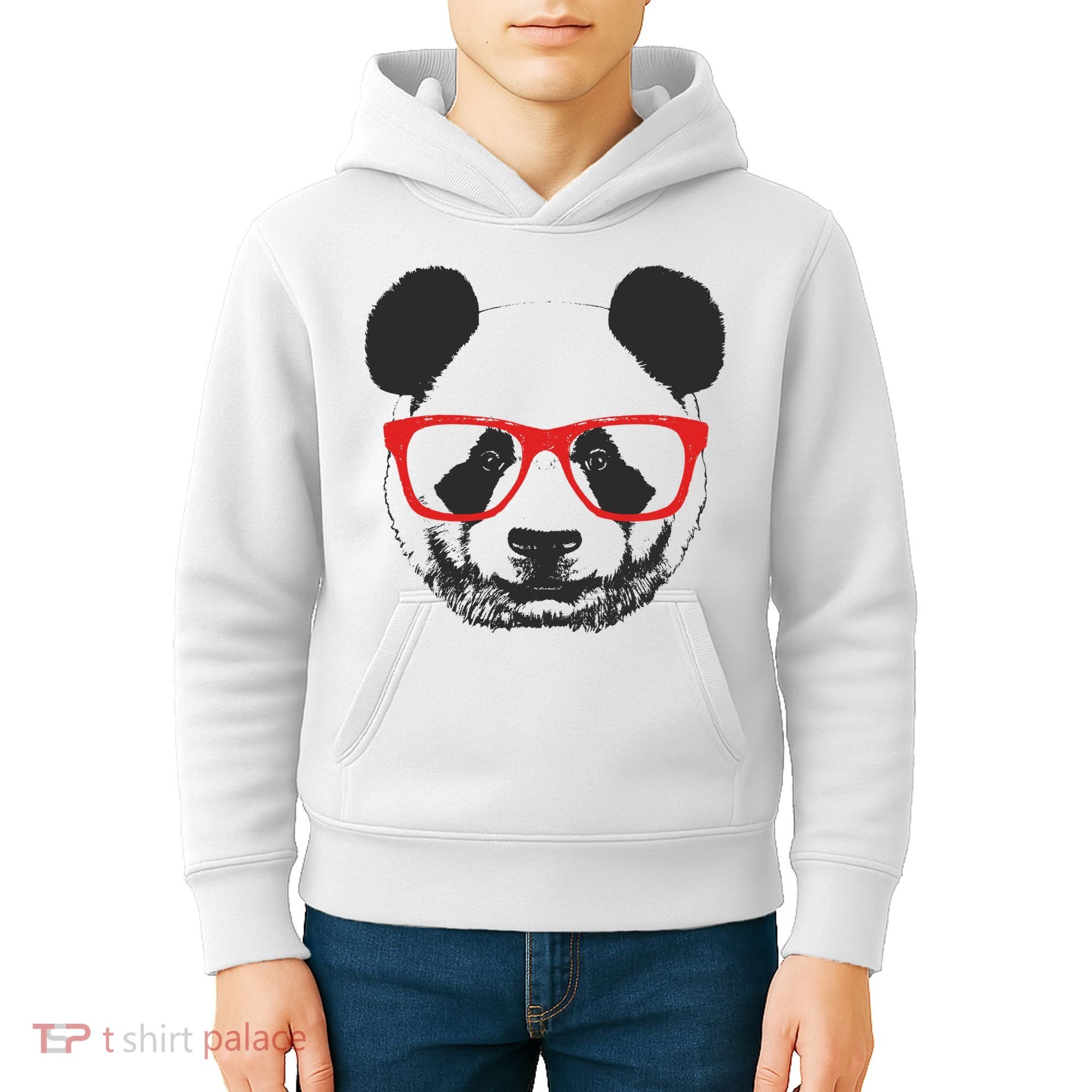 Portrait of Panda with glasses Kids Hoodie