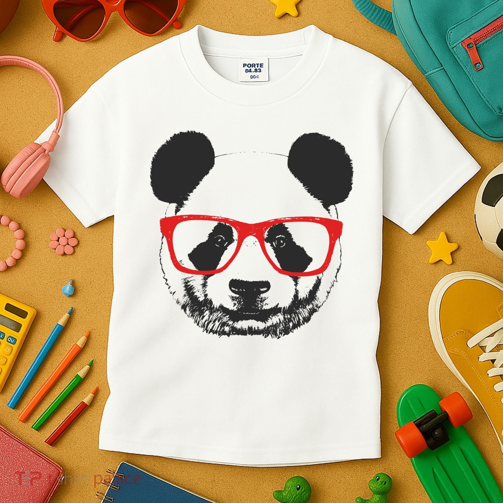 Portrait of Panda with glasses Kids T-Shirt