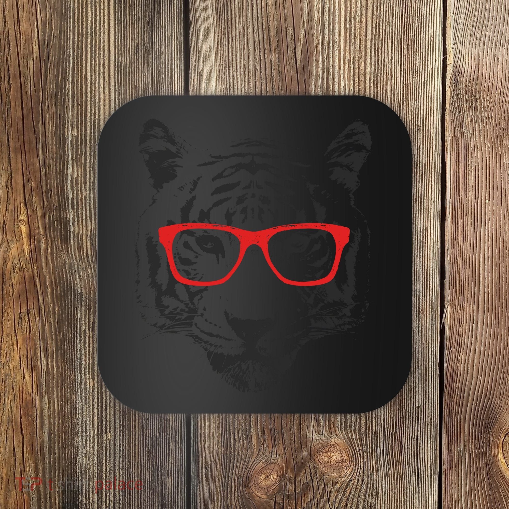 Portrait of Tiger With Glasses Coaster