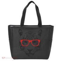 Portrait of Tiger With Glasses Tote Bag thumb 0