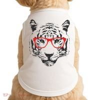 Portrait of Tiger With Glasses Doggie Tank thumb 0