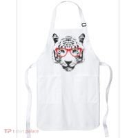 Portrait of Tiger With Glasses Apron thumb 0