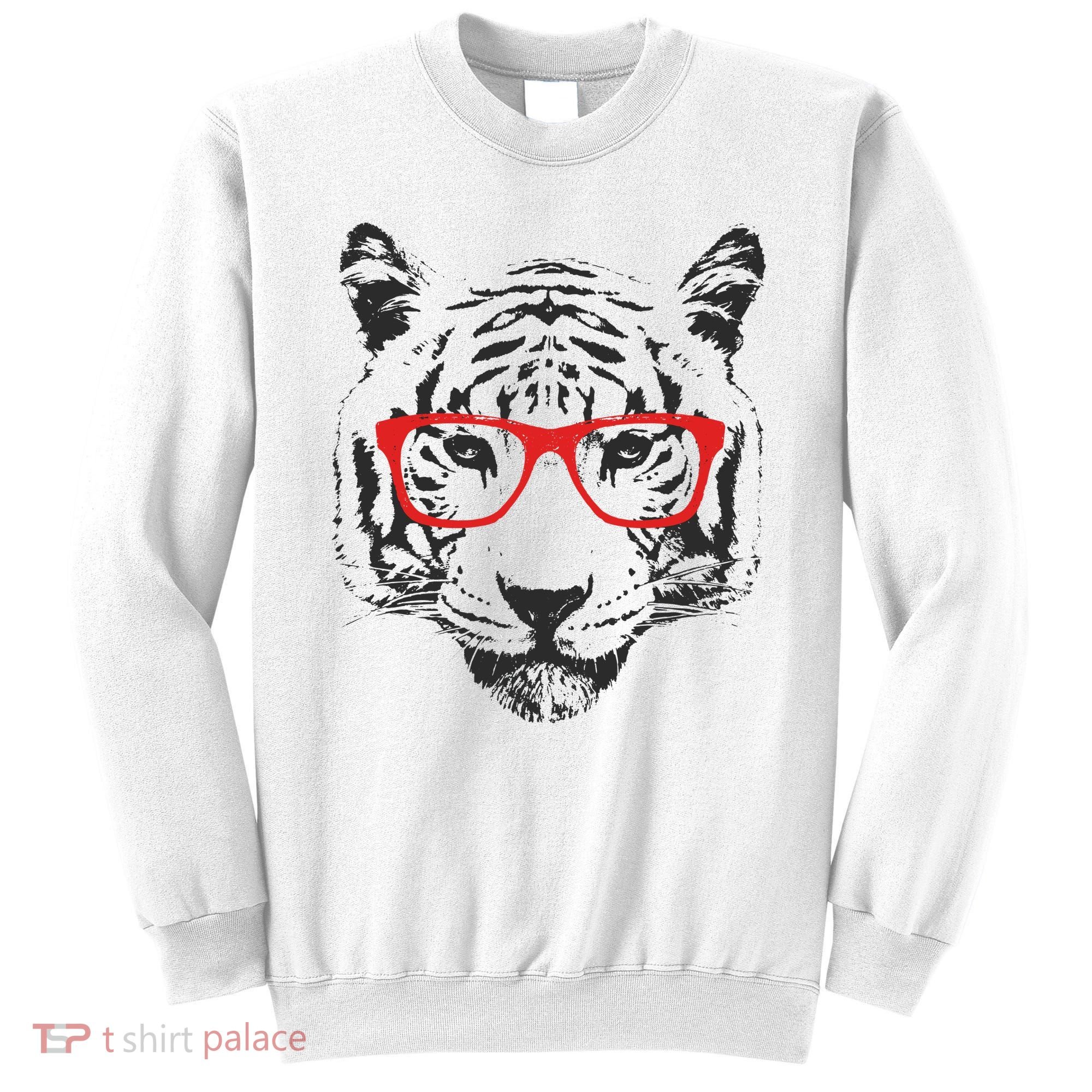 Portrait of Tiger With Glasses Sweatshirt